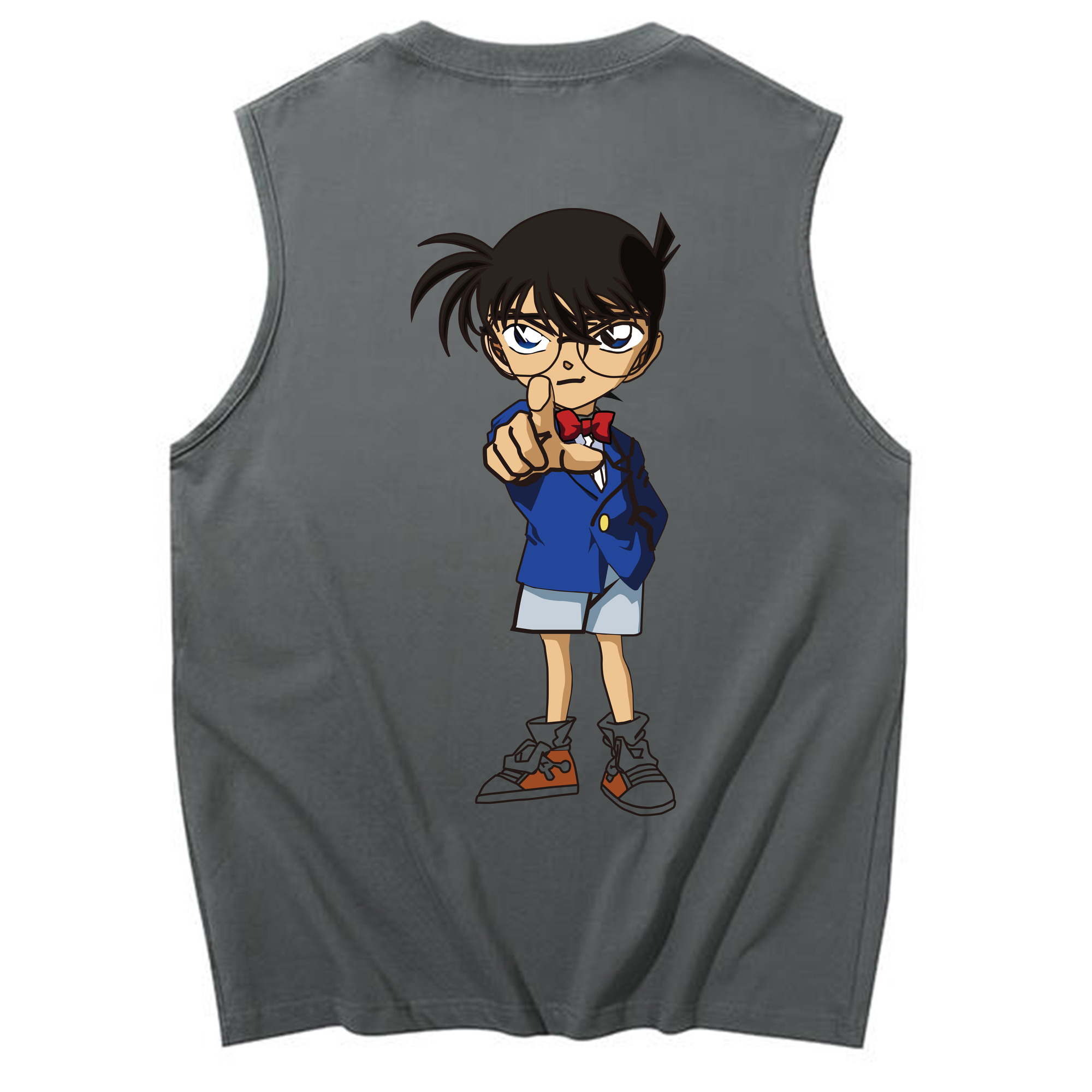 （画像用） 名探偵コナン 江戸川 コナン Detective Conan Conan Edogawa コットン100％タンクトップ（背面プリント）